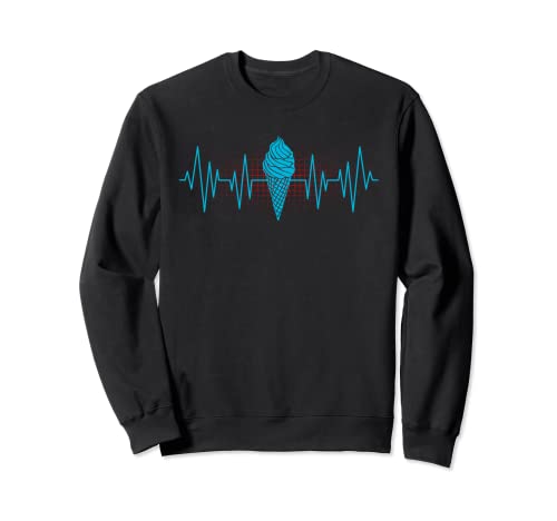 Funny ECG Ice Cream Lover Heartbeat regalo para hombres, mujeres y niños Sudadera