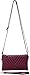 B BRENTANO Vegan Leather Multi-Pocket Crossbody Purse/Clutch with Card Slots, Removable Wristlet & Adjustable Shoulder Strap (Chevron Embroidered Merlot)
