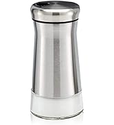 HOME EC Glass Salt Shaker or Pepper Shaker with Adjustable Pour Holes - Stainless Steel Salt Shak...