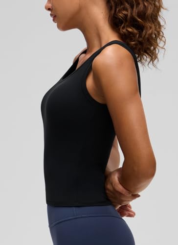 Image of CRZ YOGA Softembrace Scoop Neck Tank Top | Workout, Ultra Soft, Tight Fit, Waist Length, Double Lined, Sleeveless Shirts for Women