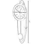 Modern Grandfather Brown Oval Pendulum Wood-Looking Plastic Wall Clock for Living Room, Kitchen, or Dining Room - Image 4