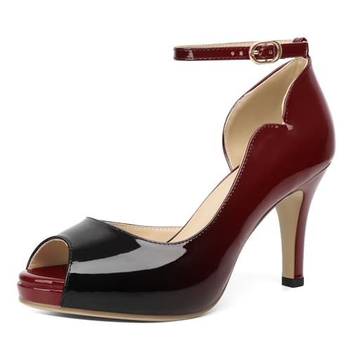 Image of AUMOTED High Heels Pumps Platforms Shoes for Party Daily 3.4 inch Dressy Pumps