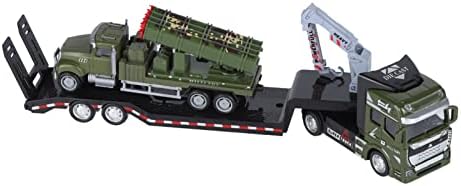 1:50 Tow Truck Toy Alloy Pull Back Car Highly Simulation Trailer Vehicle Toy,for Home,Children(Military trailer with missile)