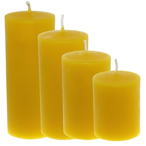 4 Stumpenkerzen Durchmesser 4,6 cm; verschiedene Höhen aus 100%...
