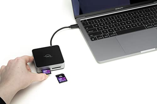 Image of OWC Atlas Dual SD-Slot SDXC UHS-II Card Reader - Bus Powered by USB-C - Compatible with Mac /Windows /iPad /Chrome OS | Dual SDXC UHS-Ii Slots, USB-C 10GB per S Bus-Powered Reader, Up to ~300mb per S per Slot
