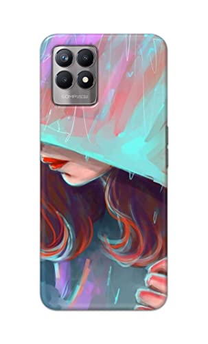 Image of PRINTFIDAA Pretty Woman Under The Umbrella Painting Printed Designer Hard Case for Realme 8i Back Cover -(e) RPM1007