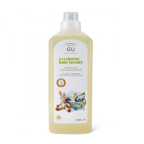 Detergente para Ropa Bebé 1 Litro - Previene las Irritaciones - Ideal Para Pieles Delicadas - Detergente Ecológico No Contiene Sulfatos ni Alérgenos - Apto Para lavado a máquina y a Mano - Gu Planet