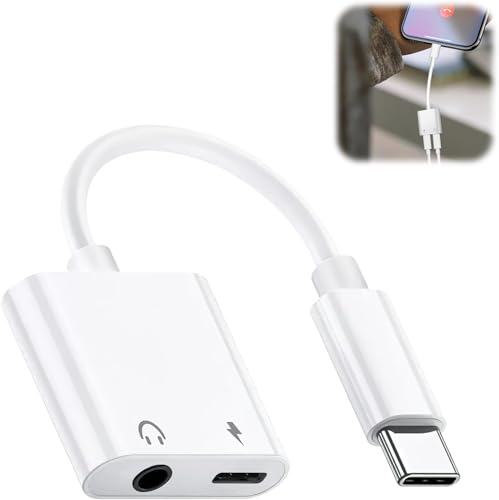 Image of USB C to 3.5mm Headphone and Charger Adapter, Type C to Aux Jack Dongle Cable Cord with PD Fast Charging for 1Ph /one 15 /16 /17 Pro /Max /Plus, SAMS /ung Gal /axy S22 /S23 /S24 ULT /ra (Type-c 3.5mm)