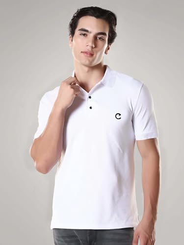 Image of Noble Monk Men's Half Sleeve Polo Neck Water Repellent T-Shirt |Soft Cotton Casual Tee for Everyday Wear