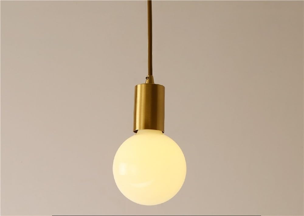 LONGDU Modern Gold Chandelier Brushed Brass Finished Adjustable Height Hanging Light Fixtures Simple Creative Pendant Light for Kitchen Island Study Room Living room Bar (Color : B)