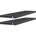 YITAHOME Metal Storage Shed Shelves for 59 cuft Vertical Outdoor Storage Shed?2PCS Space-Saving Waterproof Shelf with 8 Screws for Outdoor Storage Sheds, 51 inx13.8 in, Easy Assembly, 22 lbs, Black