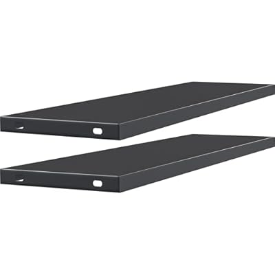 YITAHOME Metal Storage Shed Shelves for 59 cuft Vertical Outdoor Storage Shed?2PCS Space-Saving Waterproof Shelf with 8 Screws for Outdoor Storage Sheds, 51 inx13.8 in, Easy Assembly, 22 lbs, Black