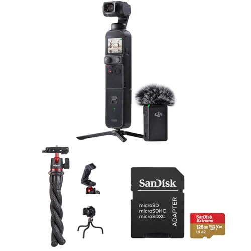 Image of DJI Pocket 2 Gimbal Camera Creator Combo - Bundle with 128GB microSD Card, Flexible Tripod