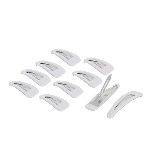 uxcell Metal Woman DIY Hairstyle Bendy Snap Hair Clips Hairpin 6cm Length 10pcs White