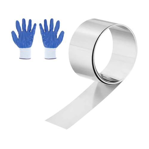 MECCANIXITY 304 Stainless Steel Foil Roll 0.05mm x 20mm x 1m Metal Strip Sheet Stainless Steel Plates Sheet Foil for DIY Craft Making Kitchen Electronic Equipment, Silver Tone