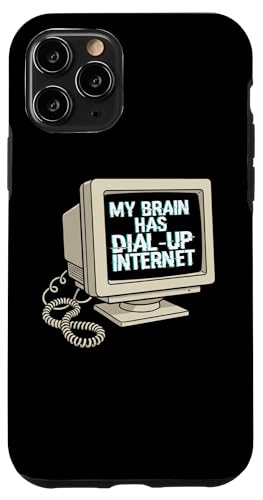 My Brain Has Dial Up Internet Nostalgic Tech ���[���A �I�^�N �X�}�z�P�[�X iPhone 11 Pro �p
