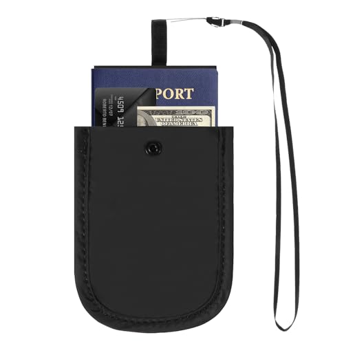 Image of Blocking Travel Bra Undercover Wallet, Hidden Bra Pouch with Adjustable Elastic Strap Proof Under Clothes Secret Pouch for Passport Credit Cards Money Valuables Black