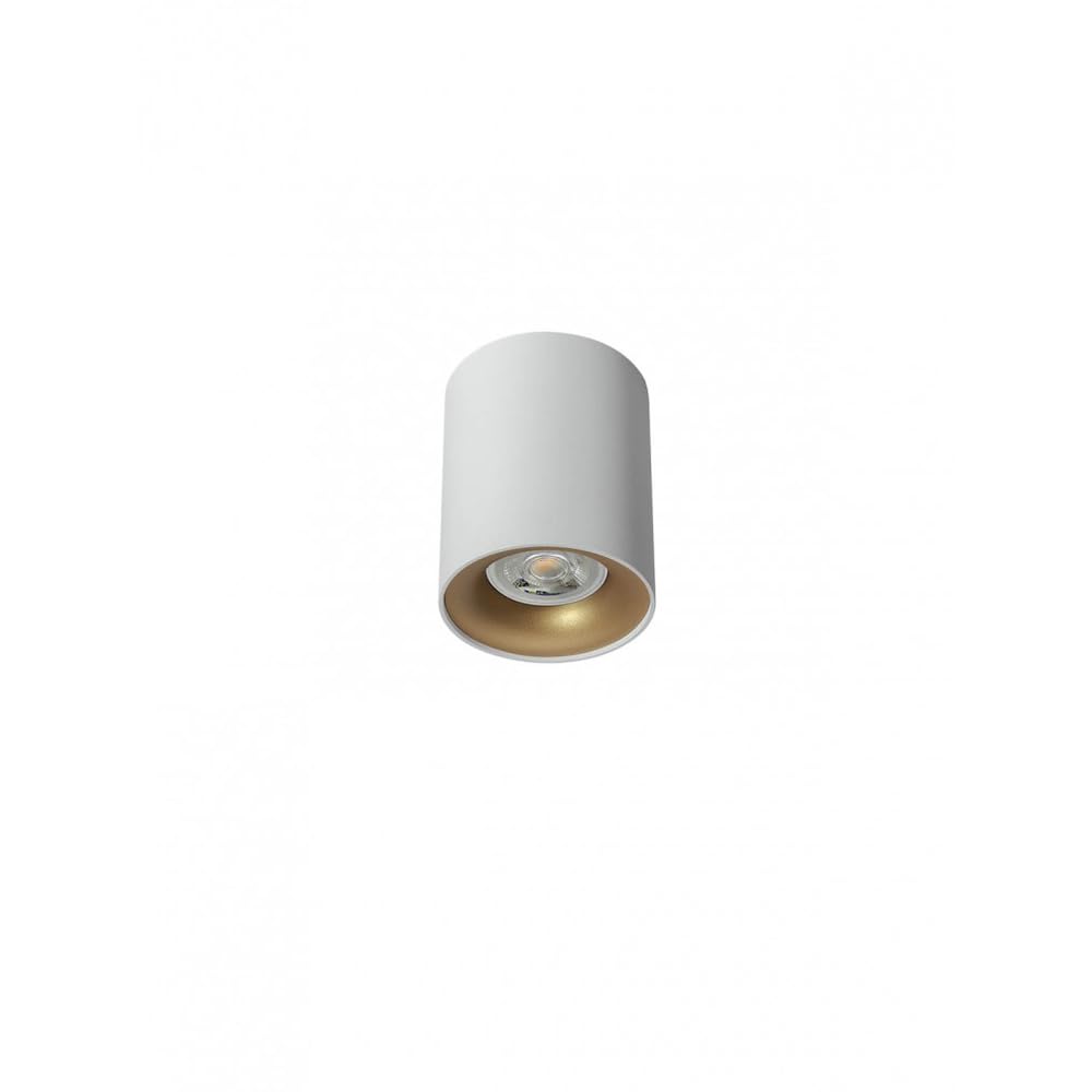 Plafón de techo diseño moderno cilindro blanco y oro mate para salón, salón, comedor, dormitorio, entrada, pasillo, RD- (blanco y dorado - RD-0822)
