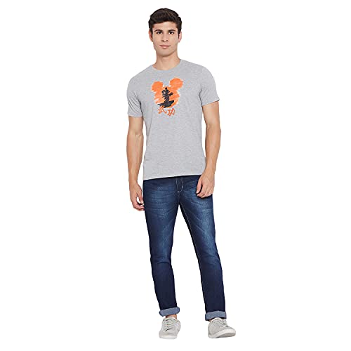 Image of Mickey Mouse Family by Wear Your Mind Men's Regular Fit Round Neck Short Sleeves Knitted T-Shirt