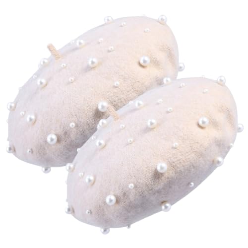 Beavorty Beret Hat for Women Hat Imitation Pearl Beads French Style Beret Cap Fashionable and Comfortable