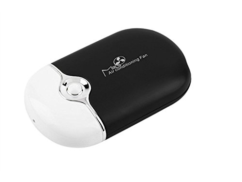 Preisvergleich Produktbild Tragbare Mini Persönlicher Fan Handheld USB Wiederaufladbare Blattlose Klimaanlage Tasche Air Refrigeration Cooler Schreibtisch Fans Sport Reise Lüfter (Schwarz) USB-Lüfter