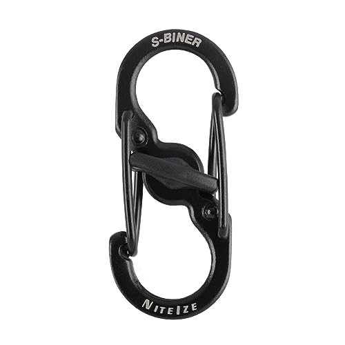 Nite Ize S-Biner Microlock, Locking Key Holder, Stainless-Steel, Black, 2 Count (Pack Of 1) #TOP1
