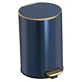 Runde Kosmetikeimer Mit Herausnehmbaren Inneneimer Tret müLleimer Gold Hygieneeimer Bad Stummschaltung(Color:Blue,Size:6L)