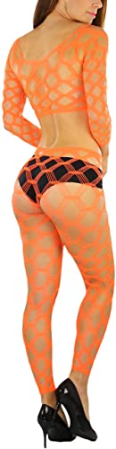 Image of ToBeInStyle Women's Spandex Multi Net Fishnet Set Rave Novelty Party Crop Top & Tights