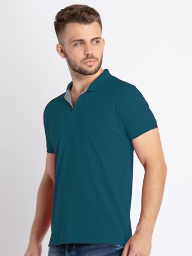 Image of Status Quo Men's Polo T-Shirt | Rich Cotton Blend | Slim Fit | All Day Comfort | Contrast Inner Placket | Polo Collar