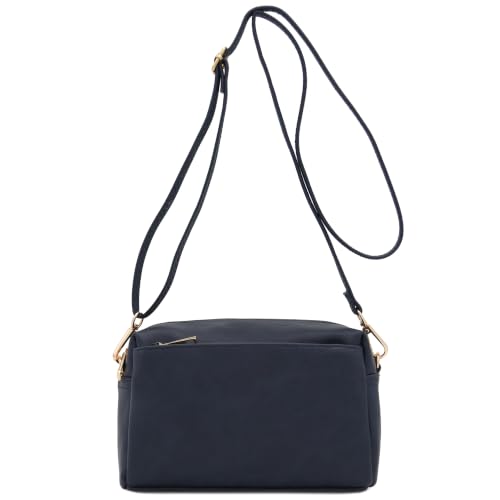Image of FashionPuzzle Triple Zip Small Crossbody Bag
