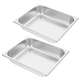 Ciieeo 2 Stück Rechteckige Edelstahl Dampfgarbehälter mit Anti Klemm Design für Buffet und Party Vielseitig Einsetzbar mit Elegantem Schlichtem Erscheinungsbild