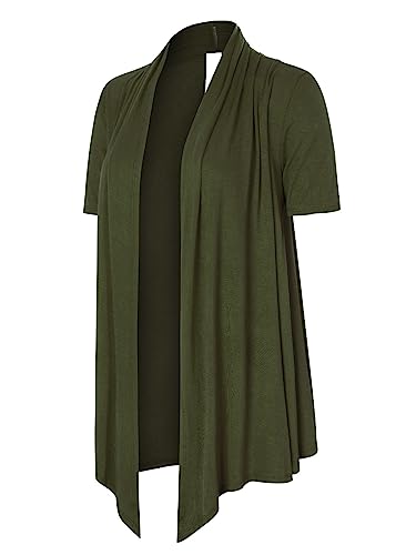 Image of MixMatchy Women's Lightweight Short Sleeve Draped Open Front Cardigan Vest