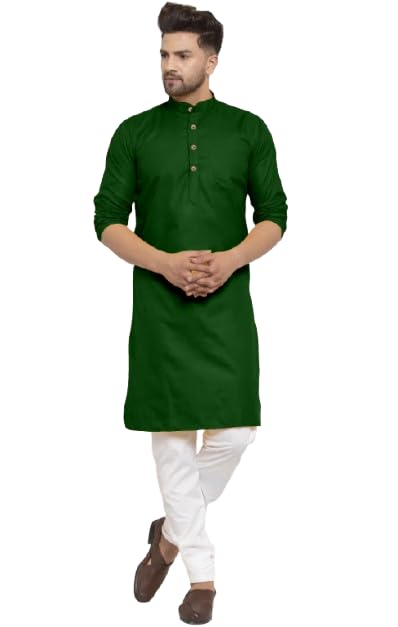 gauri laxmi enterprise Men's Solid Straight Cotton Blend Kurta-picture-35