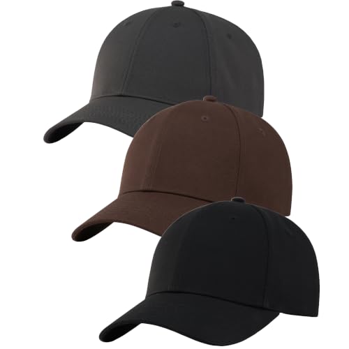 Image of 3 Pack Plain Cotton Strapback Baseball Hat Adjustable Low Profile Blank Team Ball Caps for Men Women