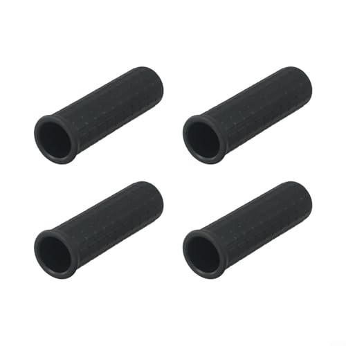4 cubiertas de goma para mango de carretilla de 30 mm de diámetro interior, antideslizante, absorción de golpes, empuñaduras de repuesto de tubo redondo negro para jardinería, construcción, paisajismo