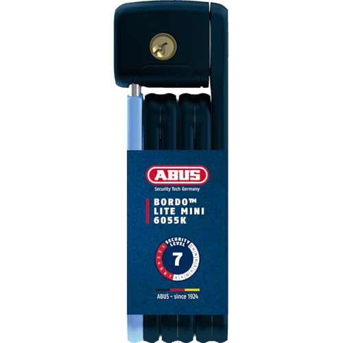 ABUS Faltschloss Bordo Lite Mini 6055/60 - Extra-leichtes Fahrradschloss aus Spezialstahl - ABUS-Sicherheitslevel 7 - 60 cm - Dunkelblau-Hellblau