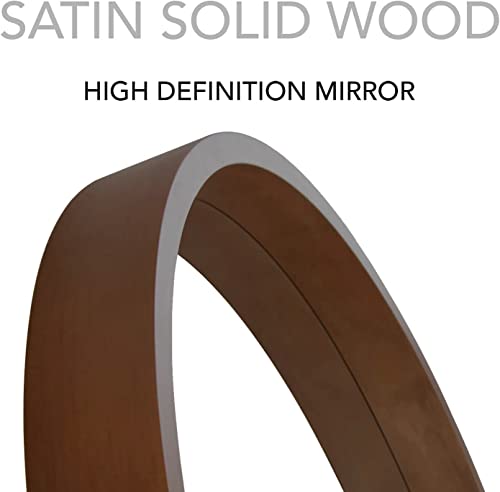 Wallbeyond Round Mirror With Wood Frame 24 Inch Circle Wall Mirror For Bathroom Round Wall Mirror For Wall Decor, Vanity, Entryway Living Room (Walnut) #TOP7