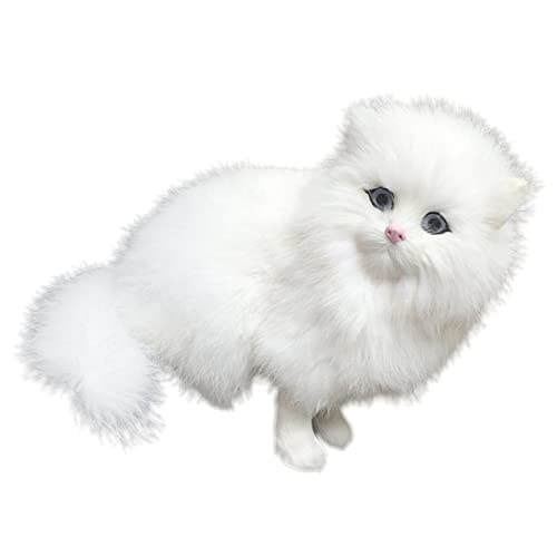 VICASKY Realistisches Perserkatze Plüschtier Weiß Mit Weichem...