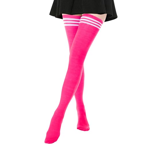 Image of DRESHOW Extra Long High Thigh Socks Striped Over Knee Thin Tights Long Stocking