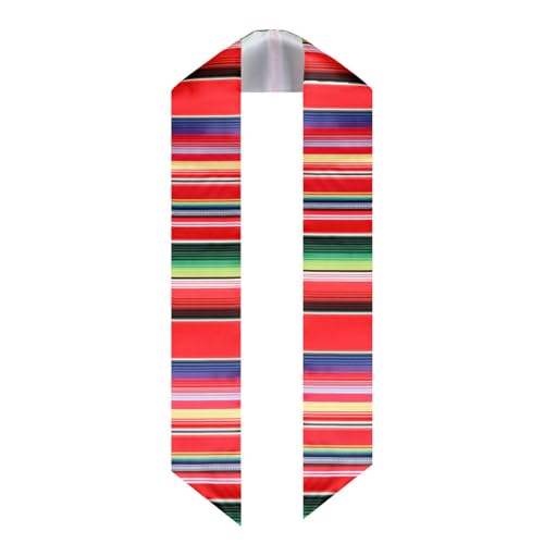 Generisch Vestido de graduación 2026 con diseño de rayas coloridas para académico durante todo el año, elegante bufanda ligera perfecta para fiestas de graduación, multicolor, talla única