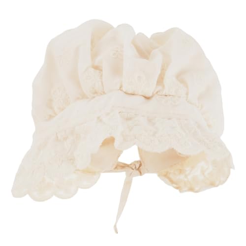 Gogogmee Gorro Bordado para Niña Pequeño, Sombrero de Algodón Transpirable, Talla Ajustable, Color Crema con Flores, Adecuado para Verano y Sesiones de Fotos, Accesorios para Recién