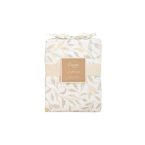 Image of Crane Baby Crib Sheet Multicolor Leaf Willow Collection - Multicolor