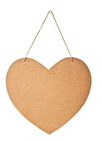 VBS - Targa decorativa a forma di cuore, in legno