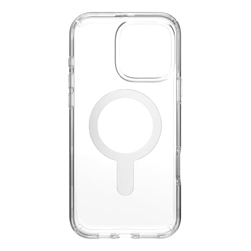 Image of Speck Clear iPhone 16 Pro Max Case MagSafe + ClickLock - Slim Phone Case iPhone 16 Pro Max - iPhone 16 Pro Max Phone Case - Presidio - Clear /Chrome
