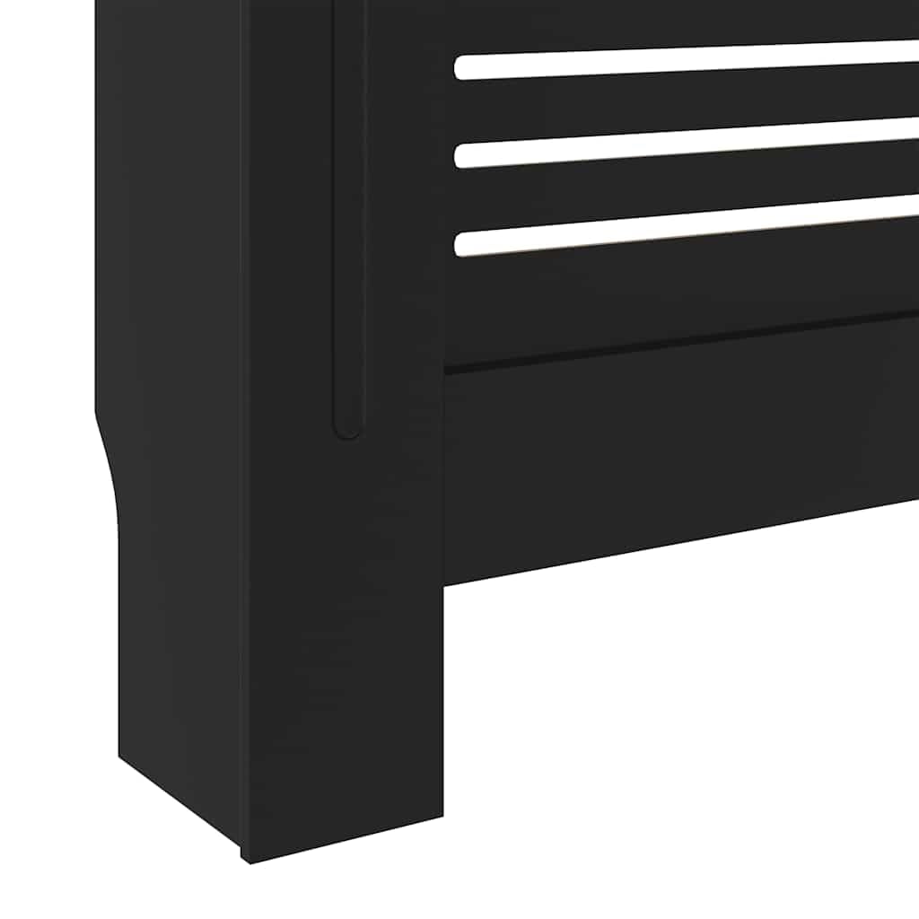 vidaXL Heizkörperverkleidung Lattenrost-Design Heizungsabdeckung Heizungsverkleidung Heizkörperabdeckung Heizung Abdeckung Heizkörper MDF Schwarz 205cm