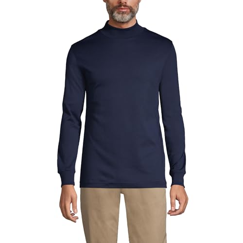 Lands' End Men's American-Grown Supima Cotton Mock Turtleneck Shirt