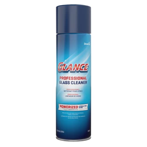 Image of Glance 904553 Powerized Professional Glass Cleaner, Foaming Formula Clings to Windows, Mirrors & Hard Surfaces, Aerosol Spray, 19-Ounce (Pack of 12) | Streak free Shine, Cuts Grease and Fingerprints, Glass and Mirrors, Chrome Surfaces, Quick Drying