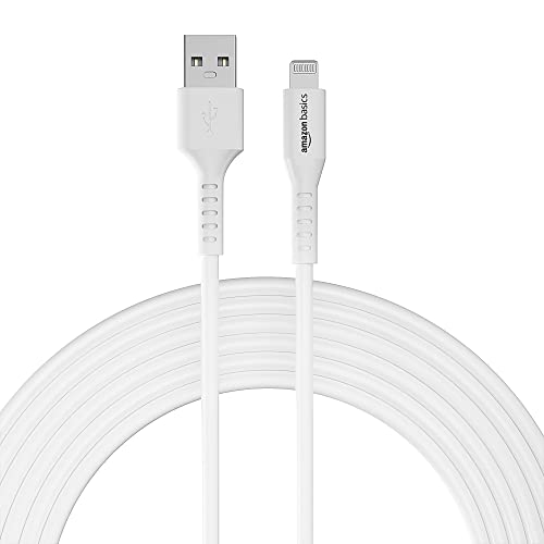 Image of AmazonBasics Amazon Basics USB A to Lightning MFi Certified Charging Cable (White, 1.8 meter)