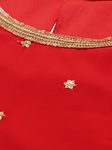 Image of Hritika Red Faux Georgette Sequin Pattern (HRKB0070RED XXL)