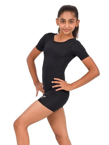 Image of IKAANYA Girls Unitard or Biketard for Gymnastics, Dance, Acrobatics or Swimming (Ages 3-15)